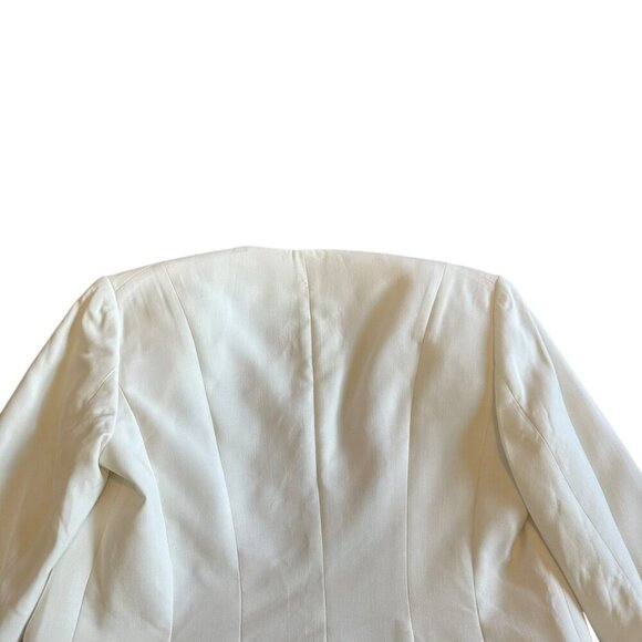 Theory Open-Front Blazer White Long Sleeve Pockets Classic Size 00 Women's - Picture 6 of 9